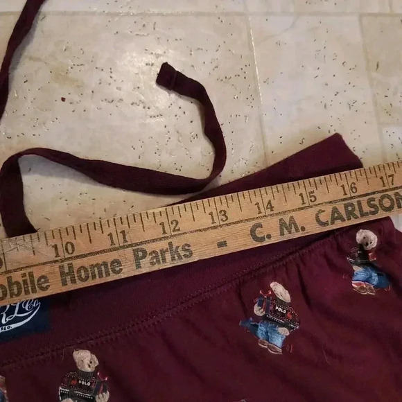Polo Ralph Lauren Ribbed All Over Print PJs Joggers-Teddy Bear Design Size Large - Picture 8 of 10